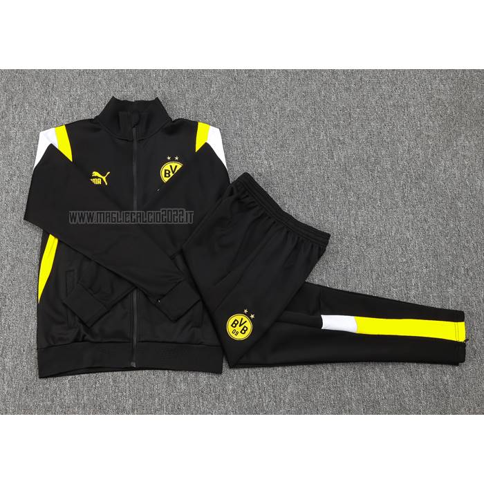 Tuta da Track de Giacca del Borussia Dortmund 2023-2024 Nero